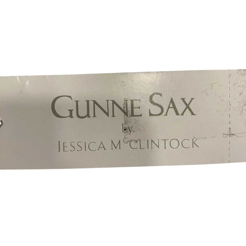 Gunne Sax Jessica McClintock Black Lace Champagne Satin Evening Clutch Bag NWT